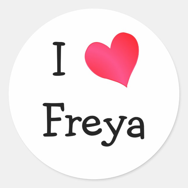 Adesivo Eu Amo Freya (Frente)