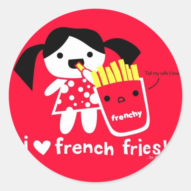 ADESIVO EU AMO FRIGES FRANCESES. (Frente)