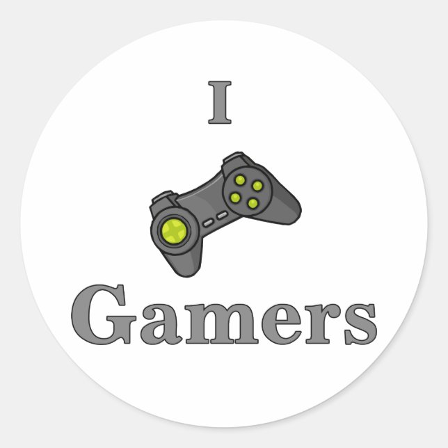 Adesivo Eu Amo Gamers (Frente)
