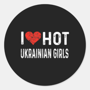 Adesivo Eu Amo Garotas Quentes Ucranianas - Ucrânia Coraçã