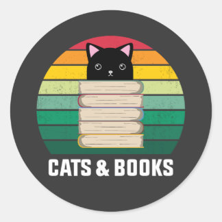 Adesivo eu amo gatos e livros gatos engraçados e amantes d