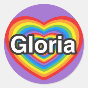 Adesivo Eu amo Gloria. Eu te amo Gloria. Coração