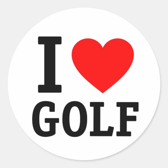 Adesivo Eu Amo Golfe (Frente)