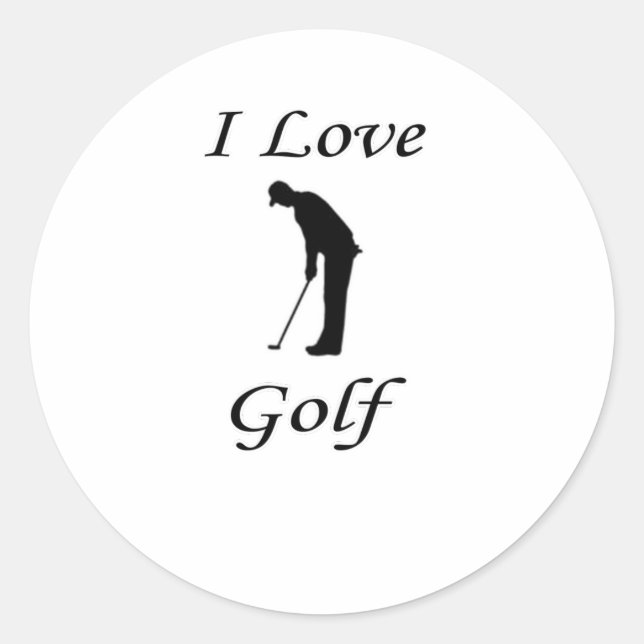 Adesivo Eu Amo Golfe (Frente)