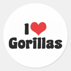 Adesivo Eu Amo Gorilas do Coração - Amante de Gorilas