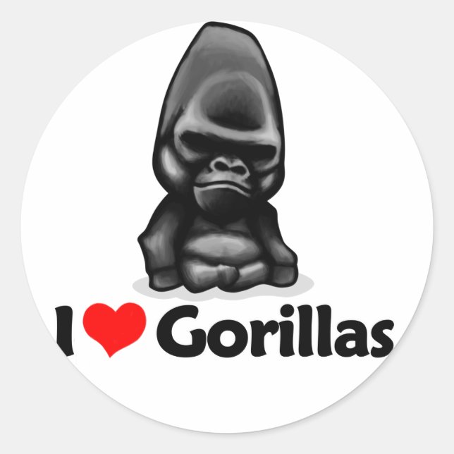 Adesivo Eu Amo Gorillas (Frente)