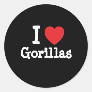 Adesivo Eu amo Gorillas personalizado personalizado