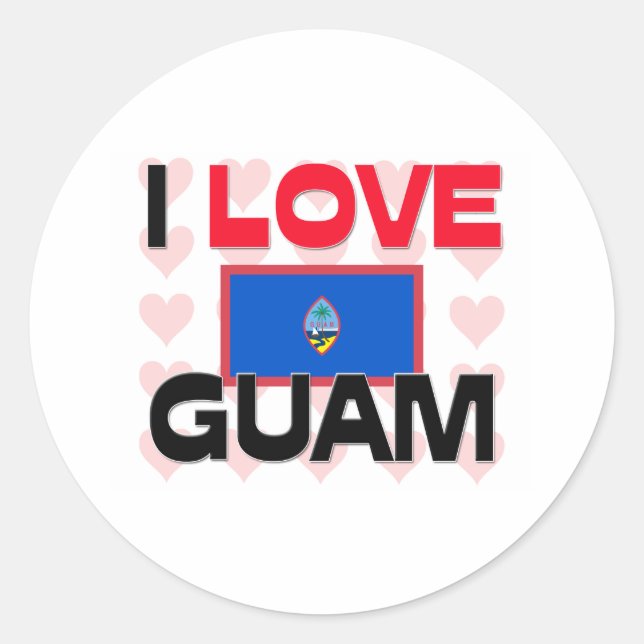 Adesivo Eu Amo Guam (Frente)