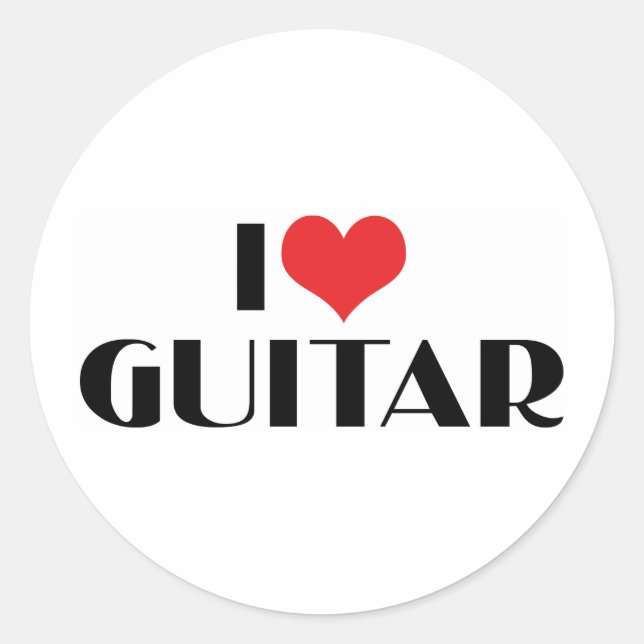 Adesivo Eu Amo Guitarra (Frente)