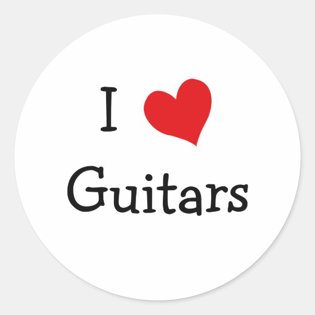 Adesivo Eu Amo Guitarras (Frente)