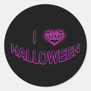 Adesivo Eu Amo Halloween (Batty Love Heart) Roxo
