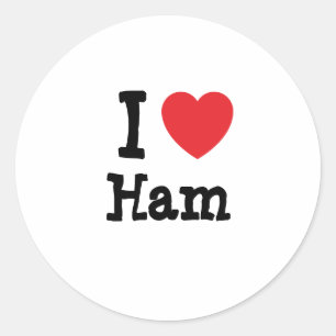 Adesivo Eu amo Ham coração T-Shirt