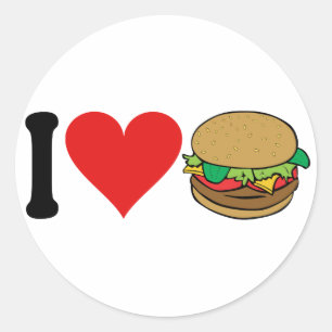 Adesivo Eu amo Hamburger *