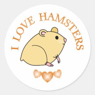Adesivo Eu amo hamster
