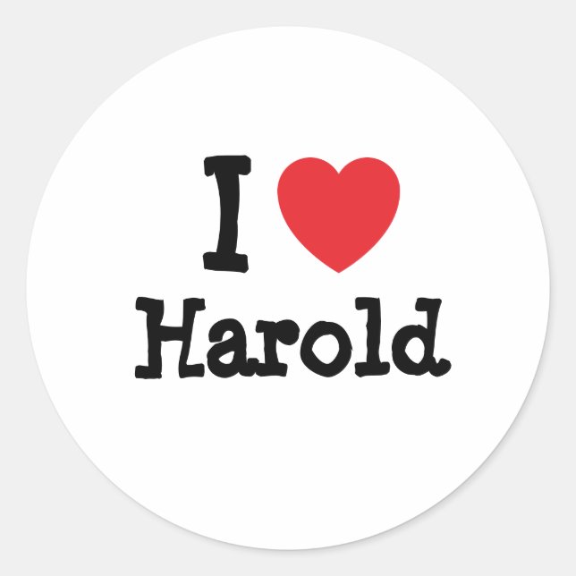 Adesivo Eu amo Harold coração personalizado (Frente)