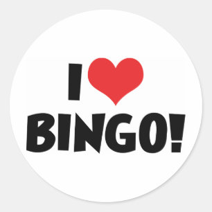Adesivo Eu Amo Heart Bingo! - Amantes de Bingo