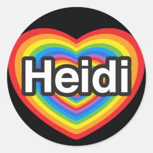 Adesivo Eu amo Heidi. Eu te amo Heidi. Coração