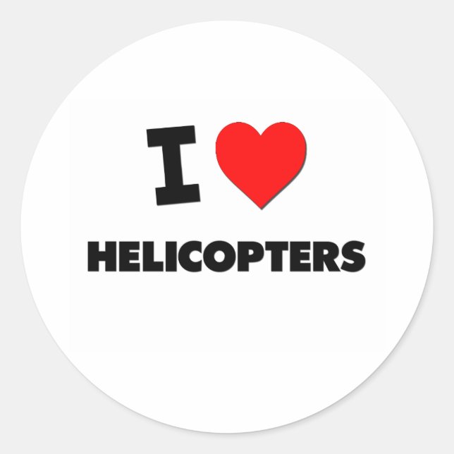 Adesivo Eu Amo Helicópteros (Frente)