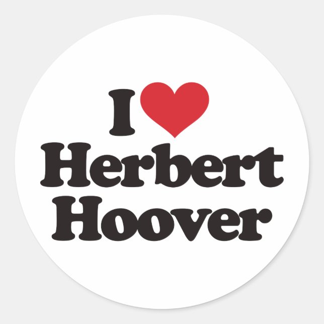 Adesivo Eu Amo Herbert Hoover (Frente)