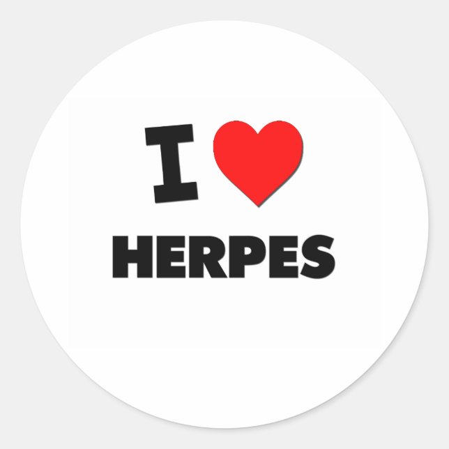 Adesivo Eu Amo Herpes (Frente)