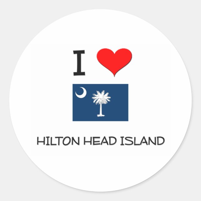 Adesivo Eu Amo Hilton Head Island South Carolina (Frente)
