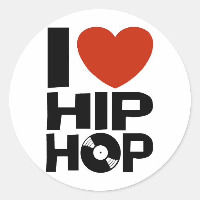 Adesivo Eu Amo Hip Hop (Frente)