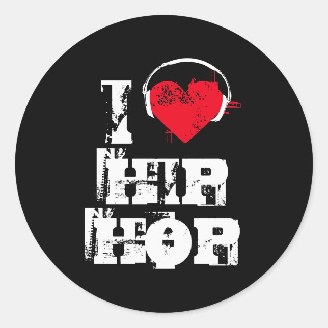 Adesivo Eu amo hip hop (Frente)