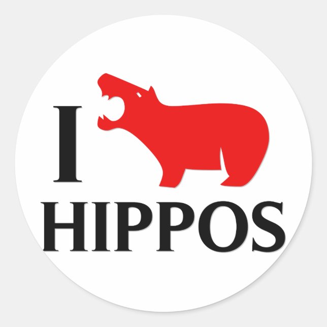 Adesivo Eu Amo Hippos (Frente)