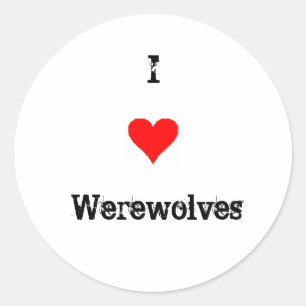 Adesivo Eu amo homens-lobo