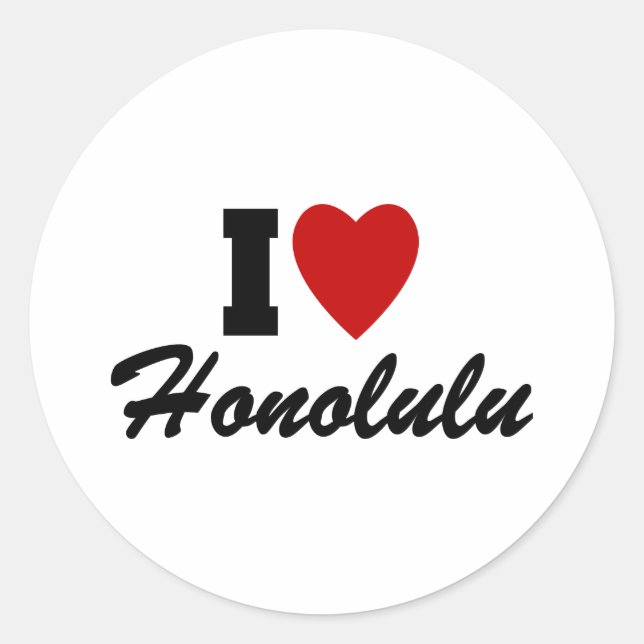 Adesivo Eu amo Honolulu (Frente)