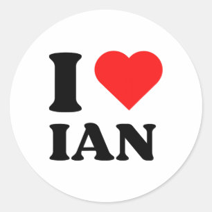 Adesivo Eu Amo Ian I Heart Ian Name Y2k Christmas