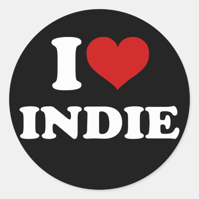 Adesivo Eu Amo Indie (Frente)