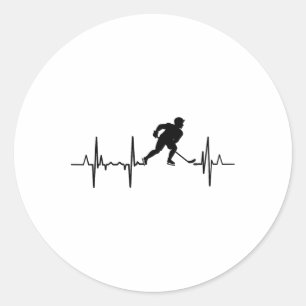 Adesivo Eu Amo Inline Hockey Cardiograma 