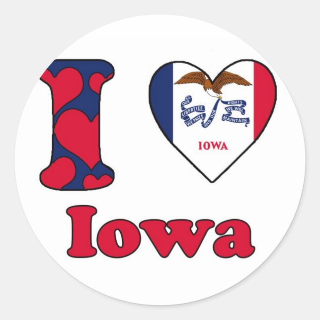 Adesivo Eu amo Iowa (Frente)