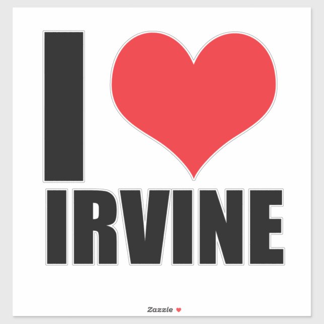 Adesivo Eu amo Irvine (Folha)