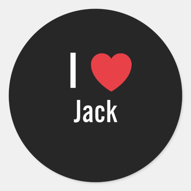 Adesivo Eu amo Jack (Frente)