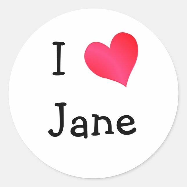 Adesivo Eu Amo Jane (Frente)