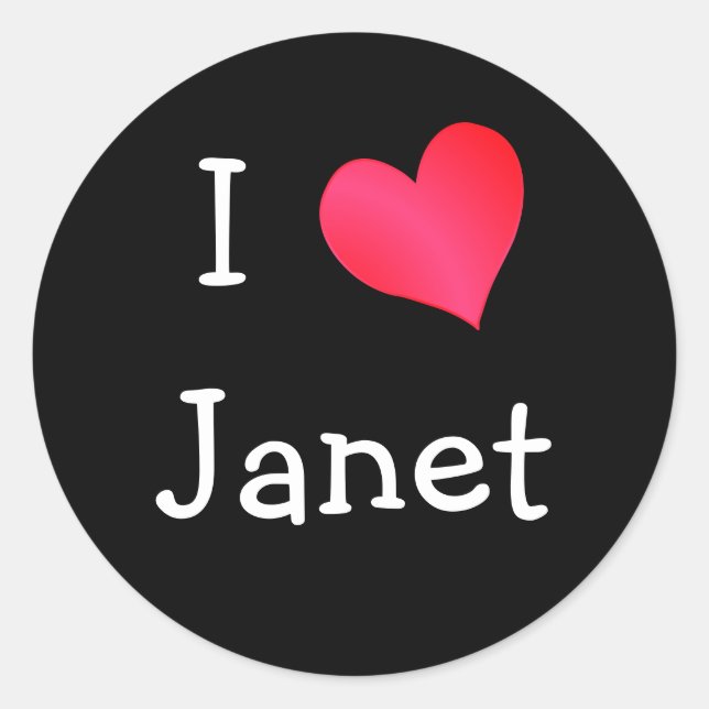 Adesivo Eu Amo Janet (Frente)