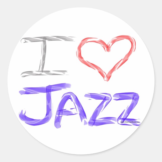 Adesivo Eu Amo Jazz (Frente)