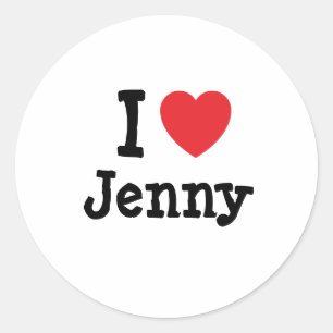 Adesivo Eu amo Jenny Heart T-Shirt