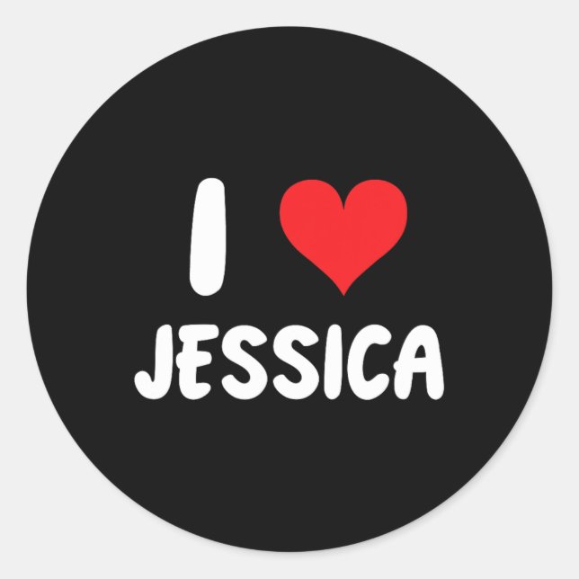 Adesivo Eu Amo Jessica - Coração - Nome (Frente)