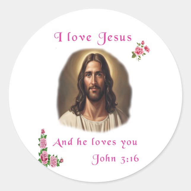 Adesivo Eu amo Jesus (Frente)