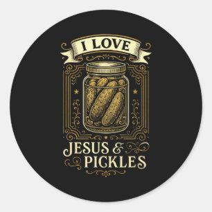 Adesivo Eu Amo Jesus & Picles - Humor Cristão Divertid