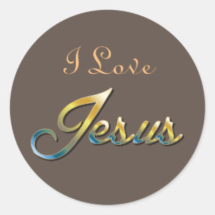 Adesivo Eu amo Jesus Brown Sticker