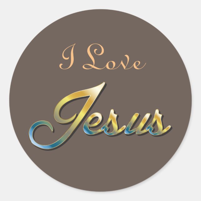 Adesivo Eu amo Jesus Brown Sticker (Frente)