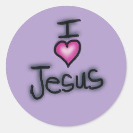Adesivo Eu Amo Jesus Coração Rosa 