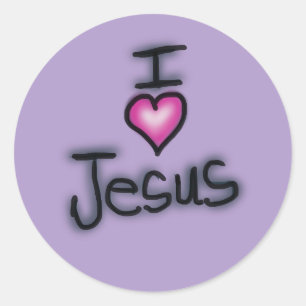 Adesivo Eu Amo Jesus Coração Rosa 