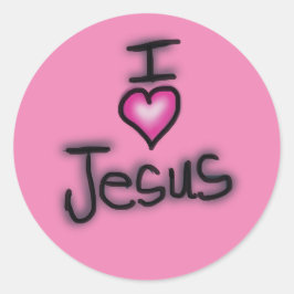 Adesivo Eu Amo Jesus Coração Rosa