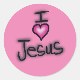 Adesivo Eu Amo Jesus Coração Rosa