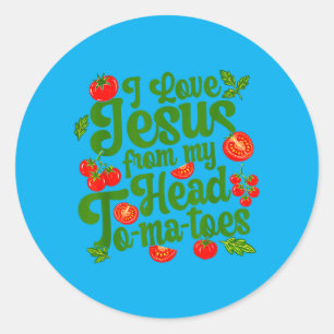 Adesivo Eu Amo Jesus Desde Meus Tomates Cabeça Divertido C